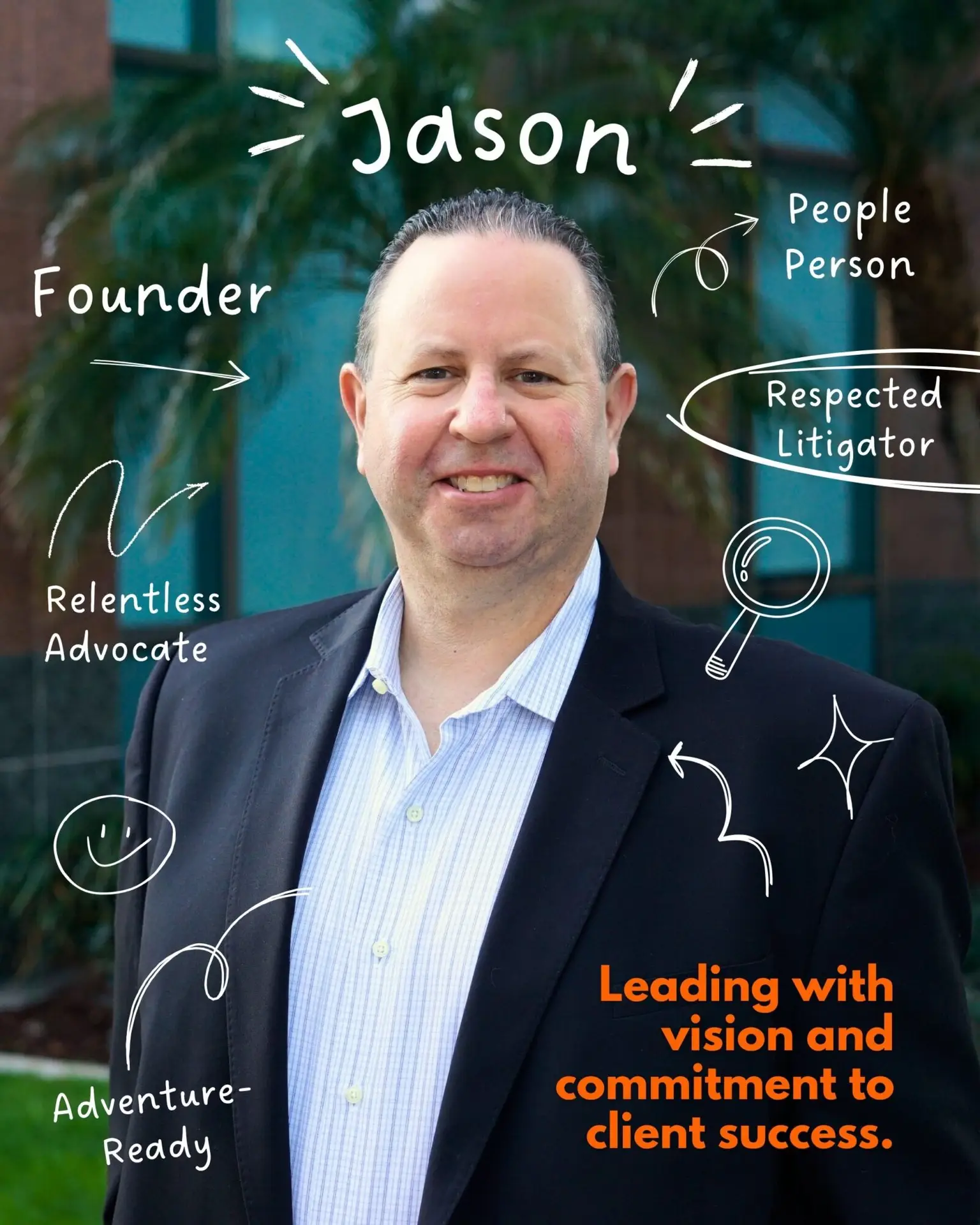 Jason Cohn, experienced California Personal Injury Lawyer, standing confidently outside his law office.